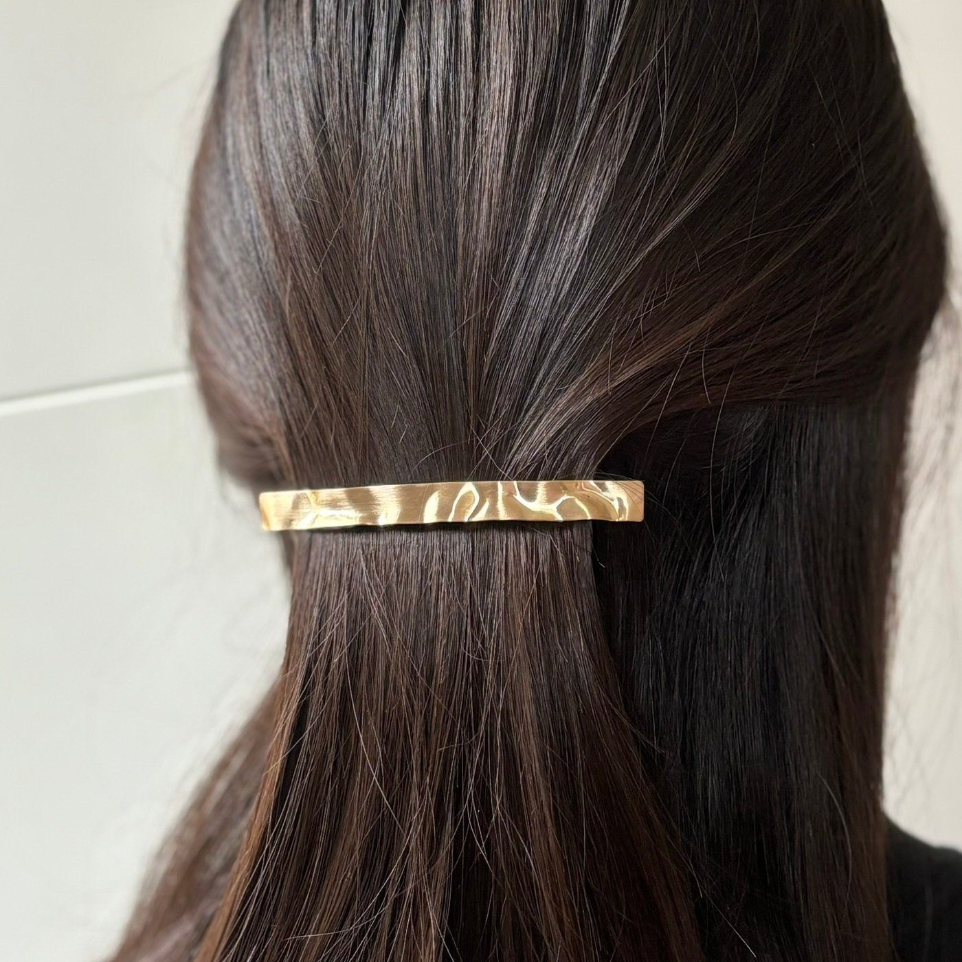Barrette cheveux en métal martelé