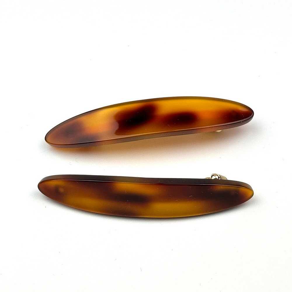 Barrettes cheveux ovale 7cm demi-blond, lot de 2