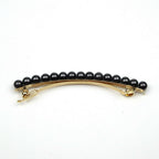 Barrette cheveux fine 8cm, perles nacrées gris cheveux fins