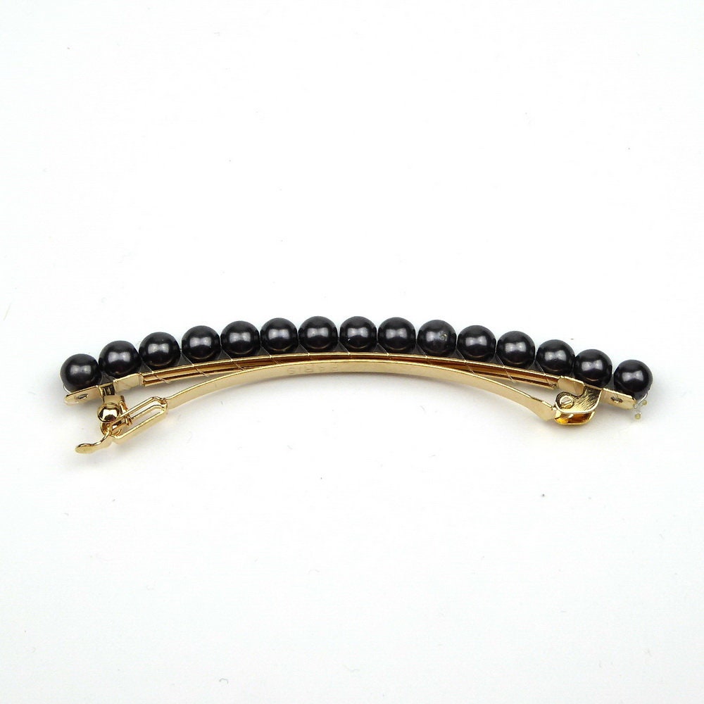 Barrette cheveux fine 8cm, perles nacrées