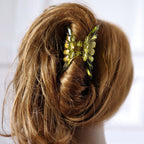 Pince crabe cheveux classique de 8,5 cm vert verni