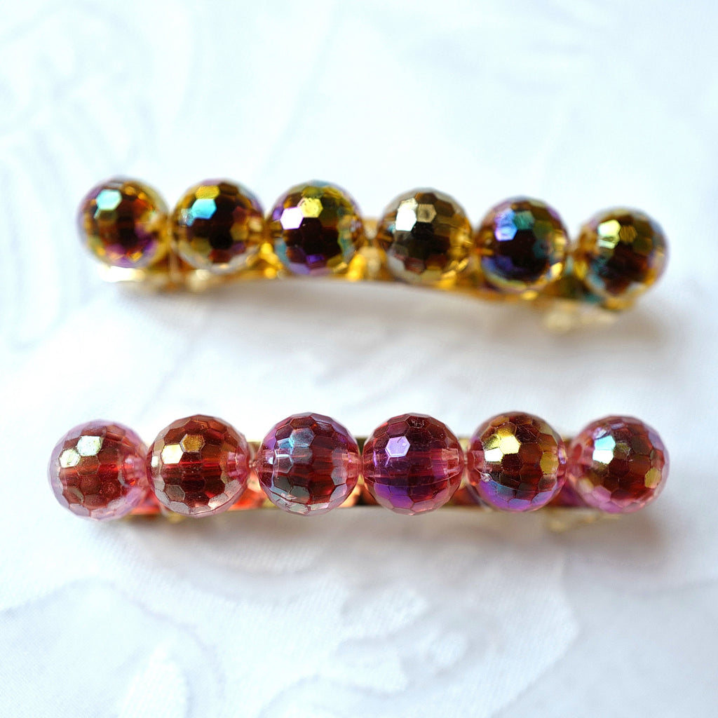 Barrette cheveux perles brillantes