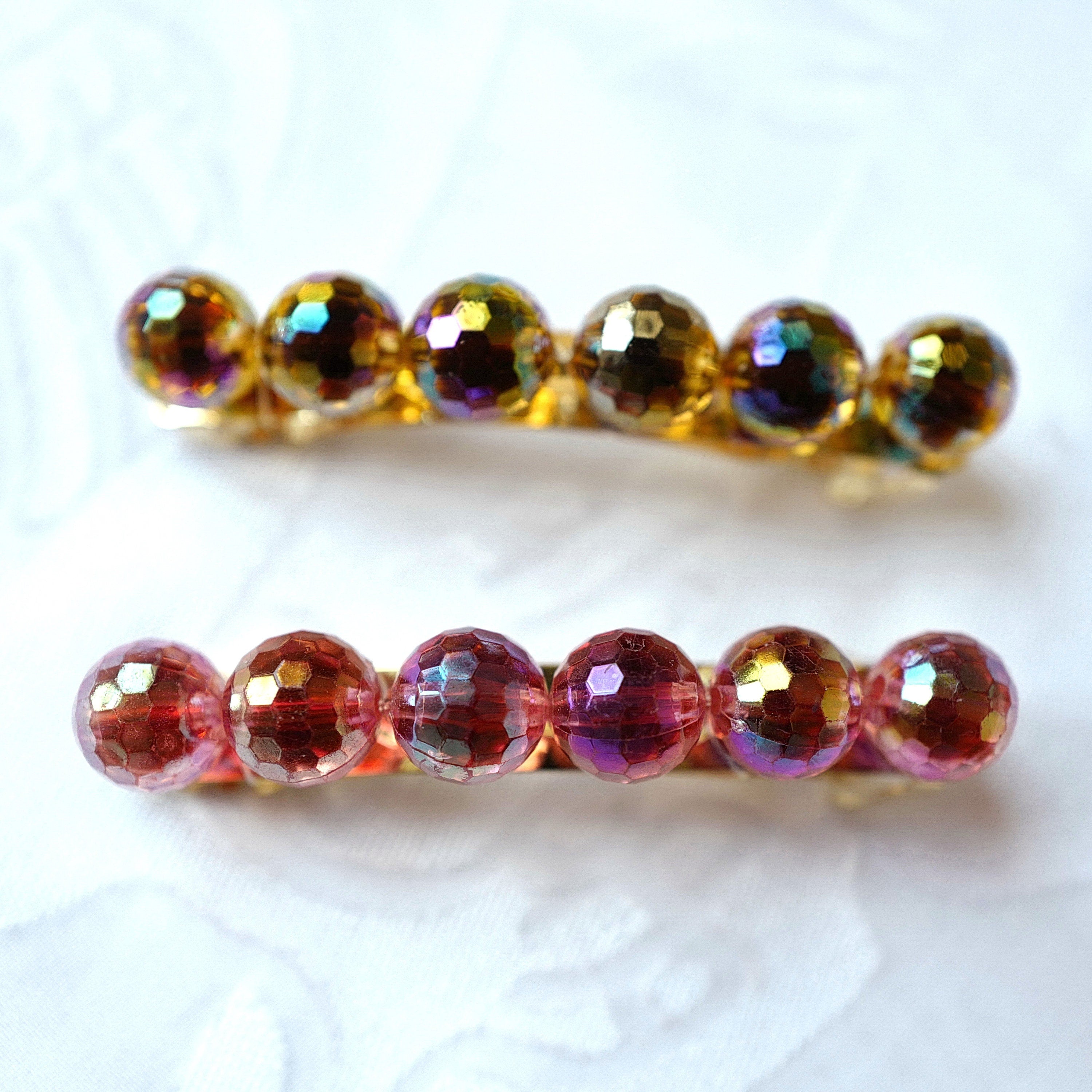 Barrette cheveux perles brillantes