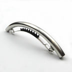 Grande barrette cheveux longue incurvée argent