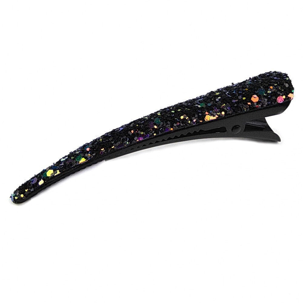 Grande pince cheveux concorde 10.5cm paillette - noir