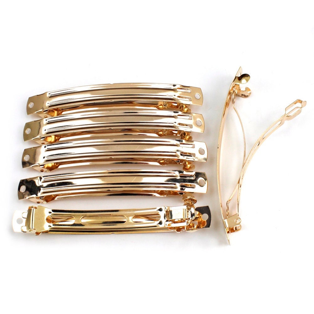 Barrettes montures 10cmx1.1cm or - Lot de 10