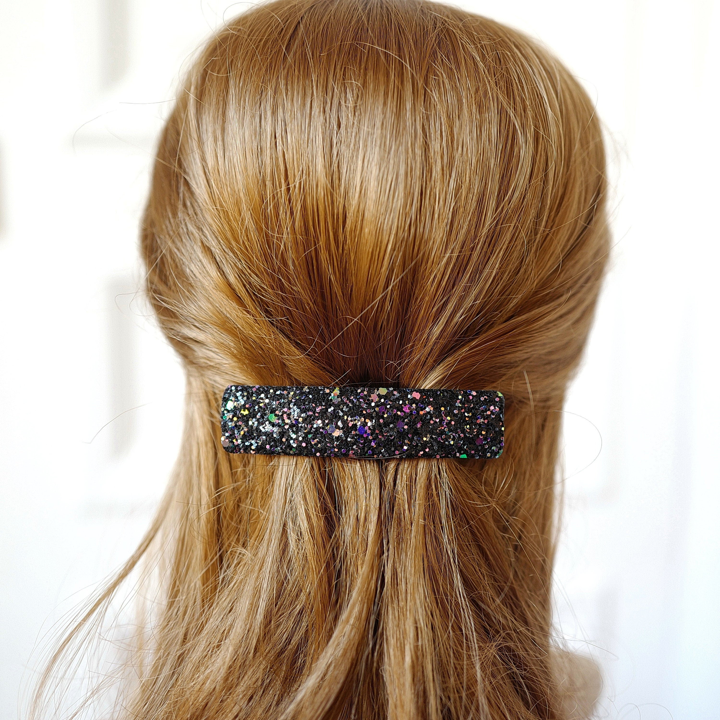 Barrette cheveux 9cm paillettes