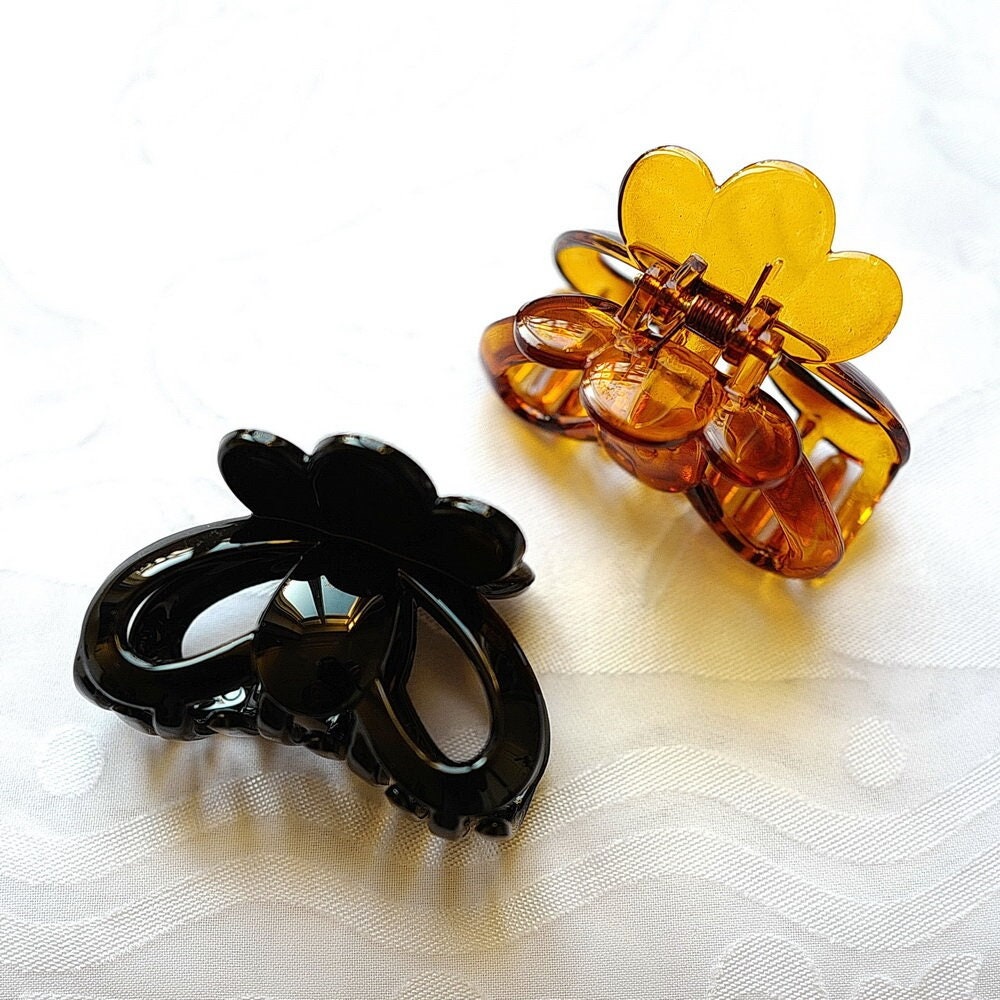 Pince crabe cheveux 6.5cm noir, marron
