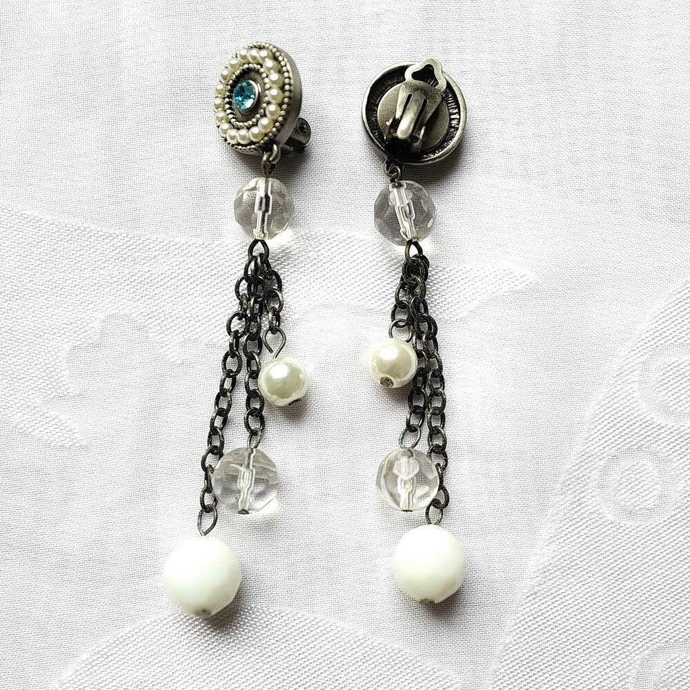 Boucle d'oreille clip pendante vintage