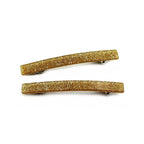 Barrettes cheveux fines paillette 7cm doré - Lot de 2