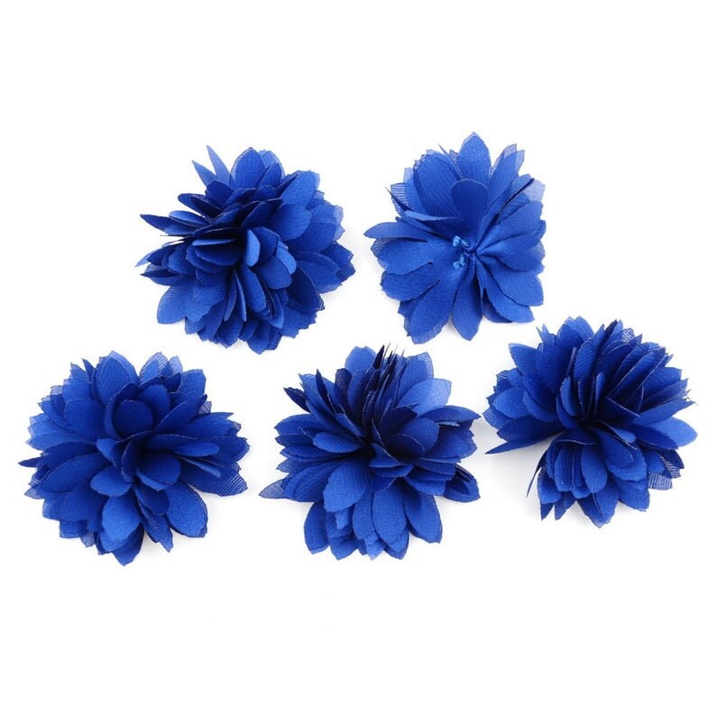 Lot de 5 petites fleurs en tissu satiné