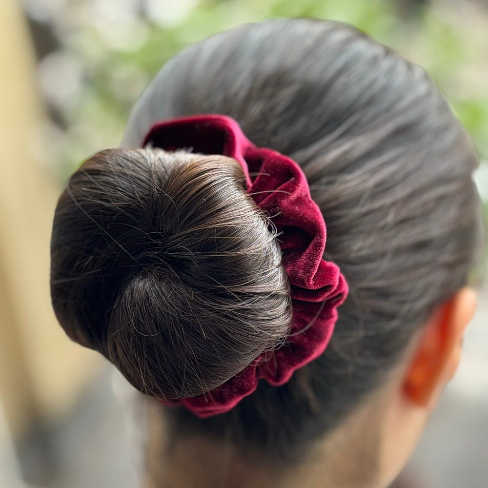 Lot de 2 chouchous scrunchie velours - rouge