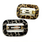 Barrette Cheveux Ajourée Léopard 7cm
