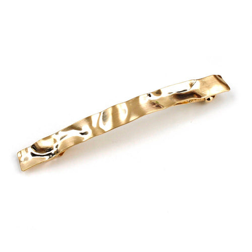 Barrette cheveux métal martelé doré - Design élégant et raffiné