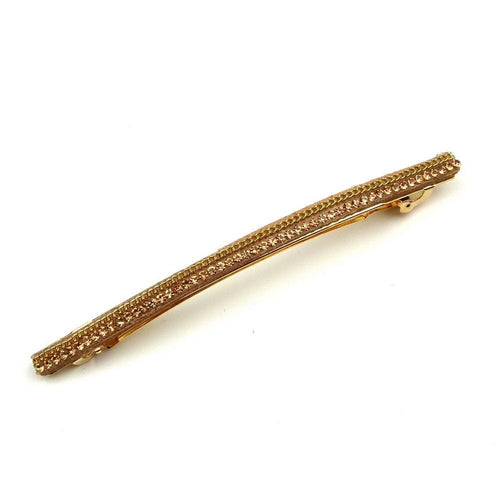 Barrette cheveux longue 10cm avec chaine strass camel