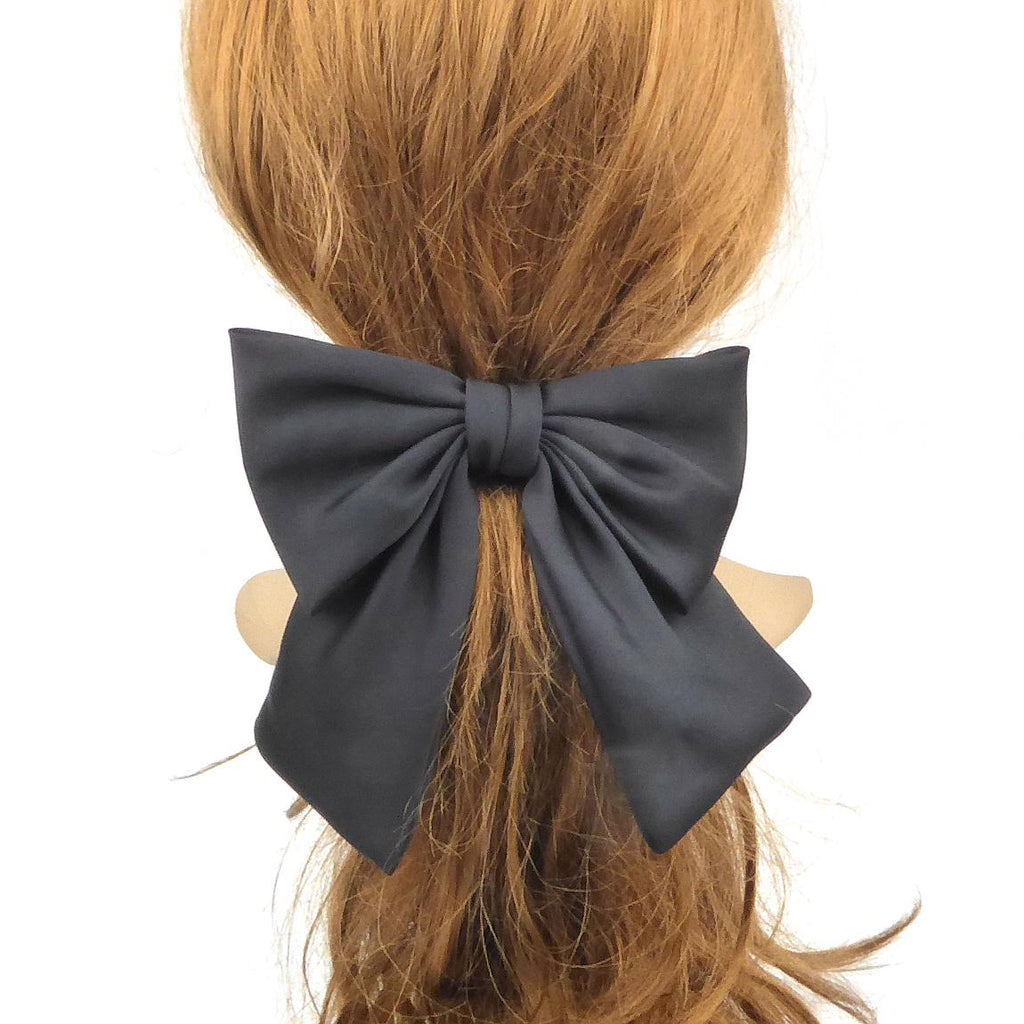 Barrette cheveux noeud à pan satin