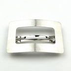 Barrette cheveux rectangulaire en métal brossé 8cm argenté