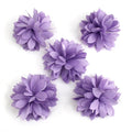 Fleurs satin 4,5cm parme - Lot de 5