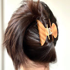 Pince cheveux motif corne camel 8cm fait main 