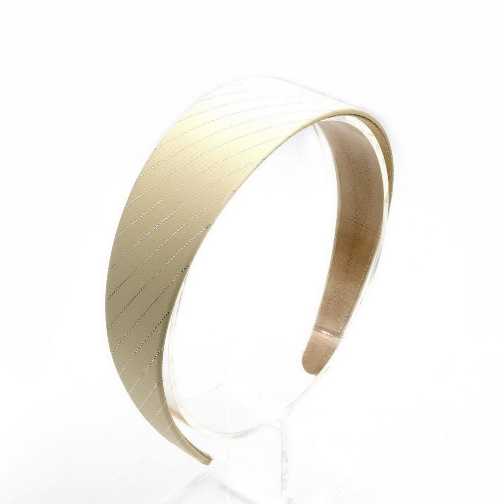 Serre tête large en satin rayures
