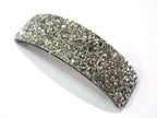 Barrette cheveux paillettes incurvée - Élégance argentée