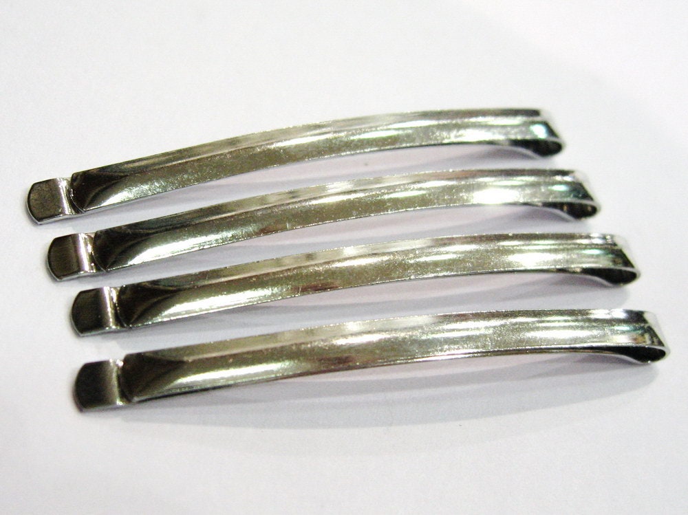 Barrettes cheveux métal Made in France 6cm - Lot de 4