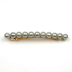 Barrette cheveux 8cm, perles nacrées gris clair