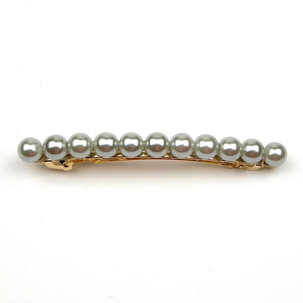 Barrette cheveux 8cm, perles nacrées