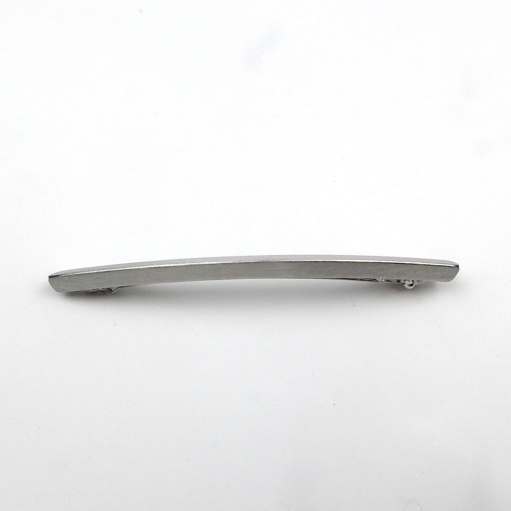Barrette cheveux fine longue en métal brossé