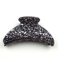 Pince à cheveux crabe 9cm recouverte de paillettes - gris 