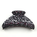 Pince à cheveux crabe 9cm recouverte de paillettes - gris 