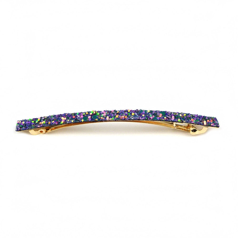 Barrette cheveux paillettes longue et fine 10cm