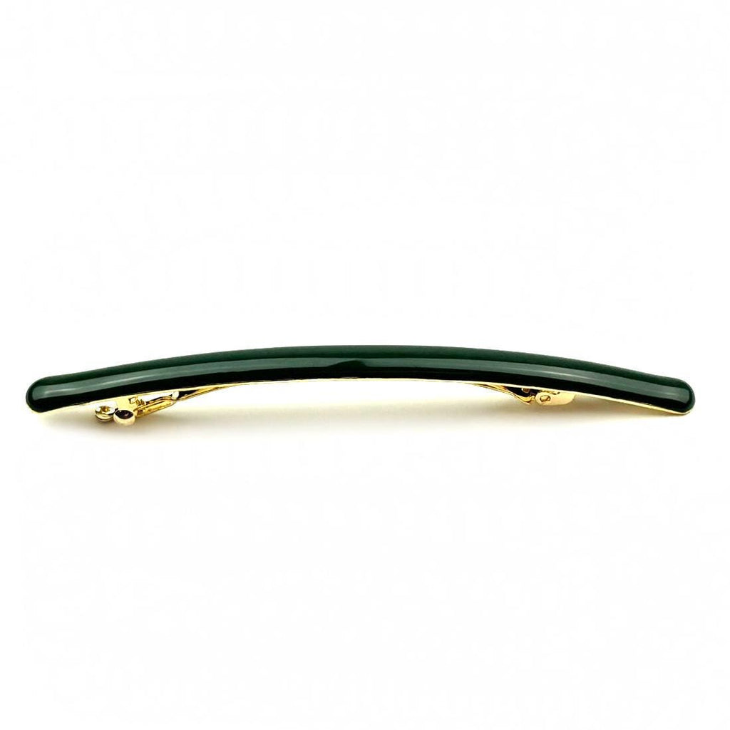 Barrette Cheveux Fine Émail Longue 10 cm vert – Clip Paris