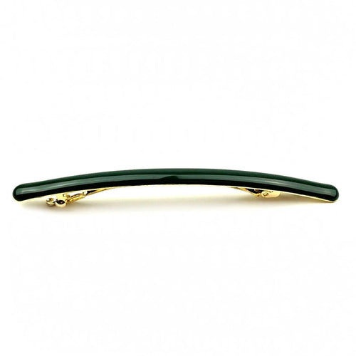 Barrette Cheveux Fine Émail Longue 10 cm vert – Clip Paris