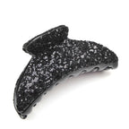 Pince à cheveux crabe 9cm recouverte de paillettes noires