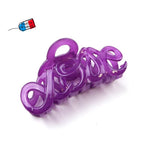 Pince à cheveux "Love" 8,5cm violet en acétate, qualité premium, Made in France