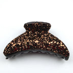 Pince à cheveux paillette marron 9cm - crabe fantaisie