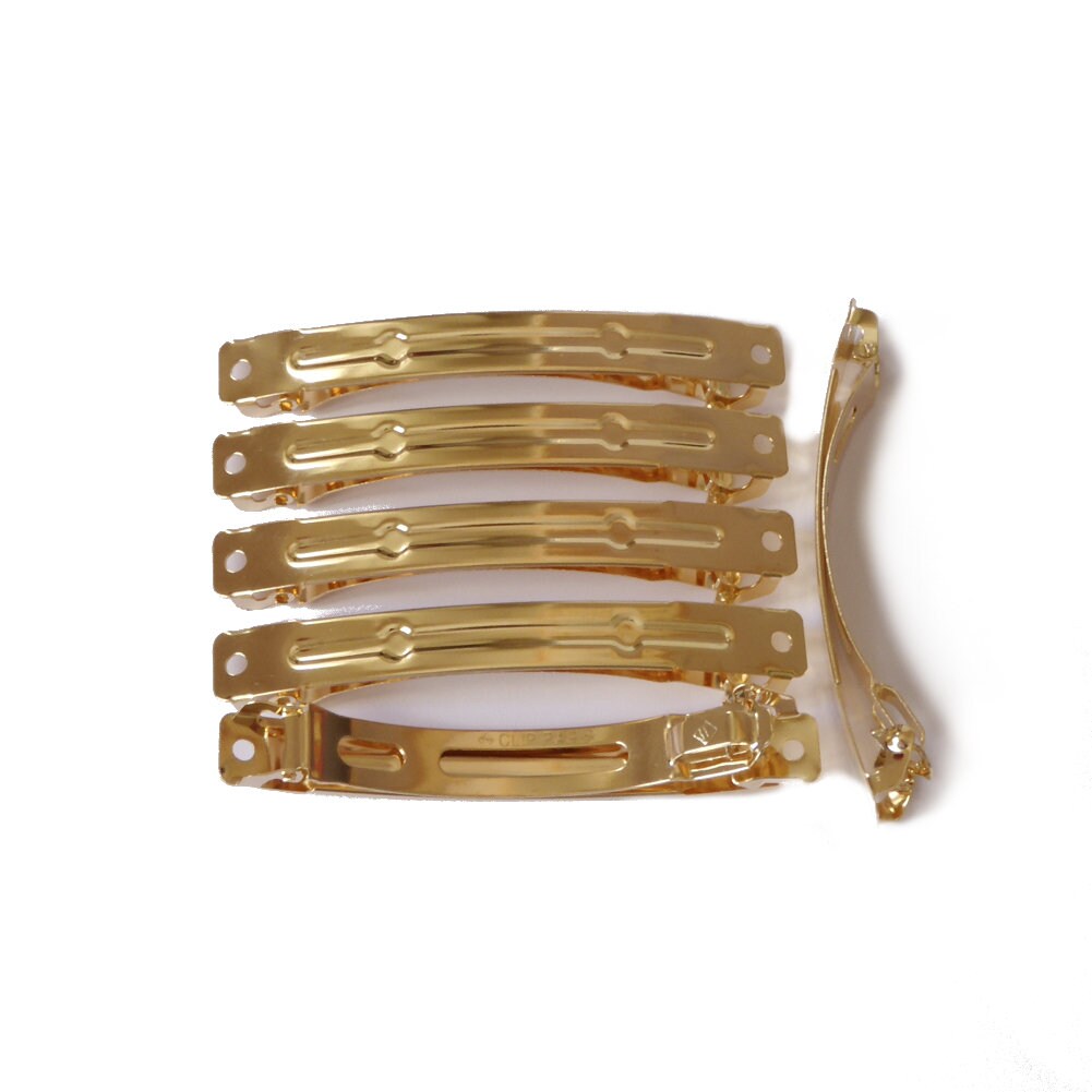 50 barrettes 8cmx1cm "Clip Paris" monture argenté ou doré
