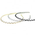 Lot de 3 serres tête fin métal petite ondulation, doré, argenté, noir