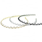 Lot de 3 serres tête fin métal petite ondulation, doré, argenté, noir
