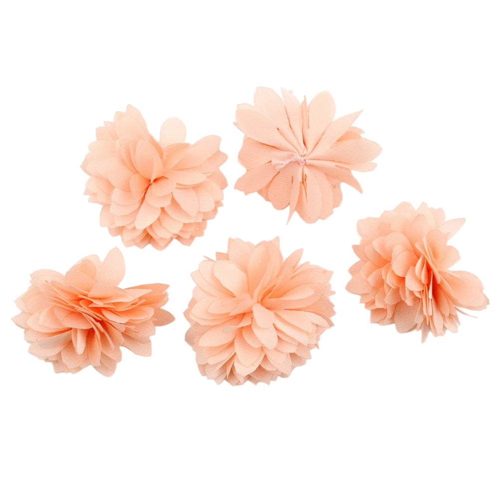 Lot de 5 petites fleurs satin saumon