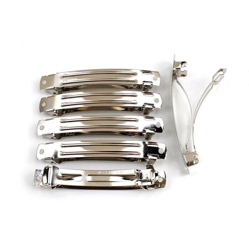 Lot de 10 montures de barrettes cheveux 8x1cm