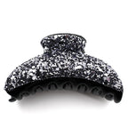 Pince à cheveux crabe 9cm recouverte de paillettes grises