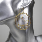 Grande boucle d'oreille pendante pampilles strass