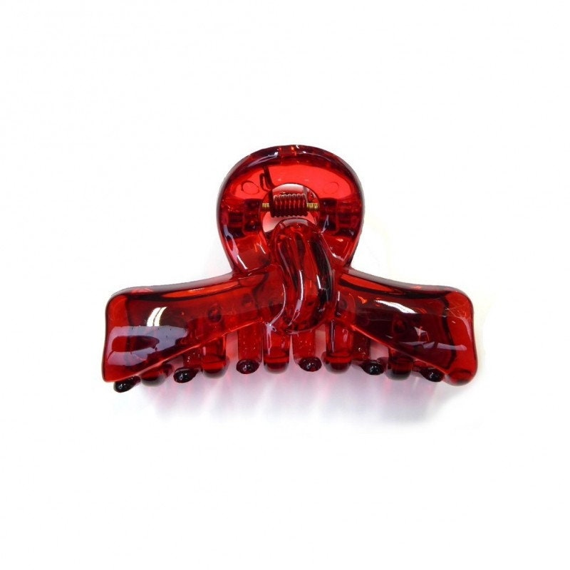 Pince à cheveux crabe 6.8cm rouge
