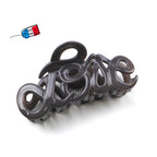 Pince à cheveux "Love" 8,5cm en acétate, gris, élégante, Made in France