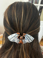 Barrette cheveux originale "chauve-souris étoiles" en pâte polymère, fabrication française