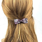 Pince clip cheveux noeud paillette - marron