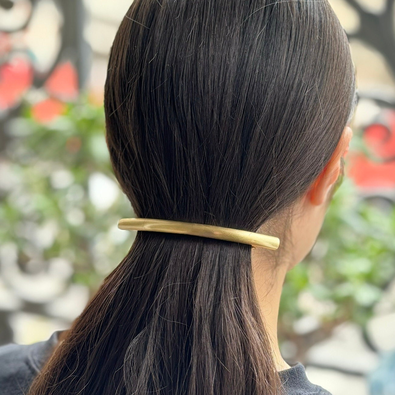 Grande barrette cheveux longue incurvée