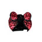 pince à cheveux nœud recouverte de paillettes rouge